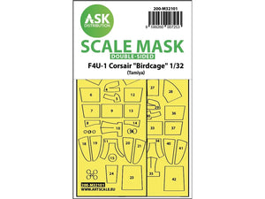 Art Scale Kit M32101 F4U-1 Corsair Birdcage Double-Sided Express Fit Mask for Tamiya 1/32
