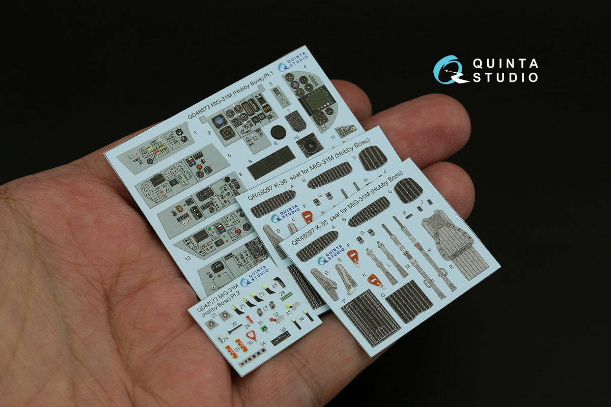Quinta Studio QD48573 MiG-31M 3D-Printed &amp;amp; coloured Interior on decal paper (Hobby Boss) 1/48 – imagen 11