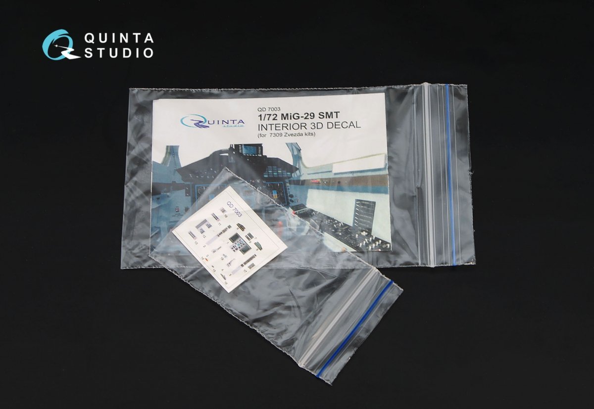 Quinta Studio QD72003 MiG-29 SMT 3D-Printed &amp;amp; coloured Interior on decal paper (for 7309 Zvezda kit)1/72 – immagine 2