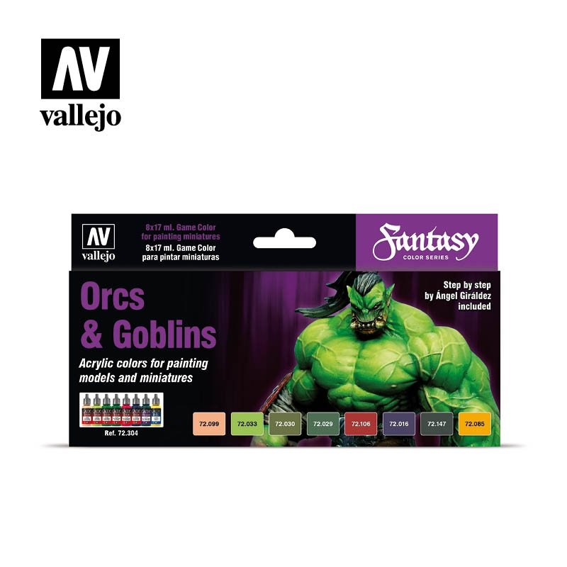 Vallejo 72304 Coffret de peinture Orcs et Gobelins 8 x 17 ml