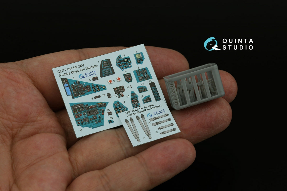Quinta Studio QD+72184 Mi-24V 3D-Printed &amp;amp; coloured Interior on decal paper (Hobby Boss/ARK Models) (with 3D-printed resin parts) 1/72 – immagine 2