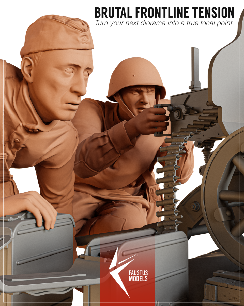 Faustus Models FM35100 “Under Fire” Soviet Machine Gun Team 1/35