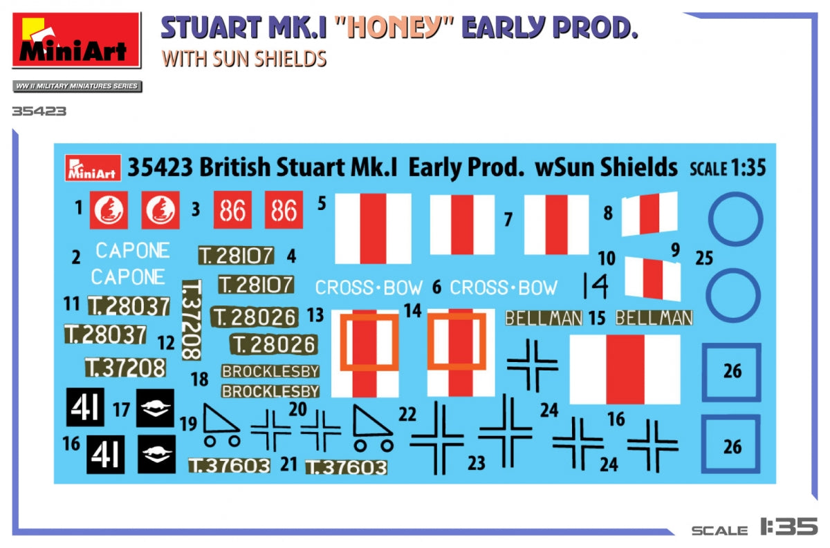 MiniArt 35423 Stuart Mk.I « Honey » Première production avec pare-soleil 1/35 – image 2