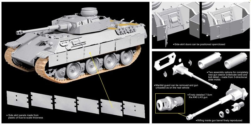 Dragon 6835 Bergepanther mit Aufgesetztem Pz.Kpfw.IV Turm Als Befeh 1/35 – immagine 2