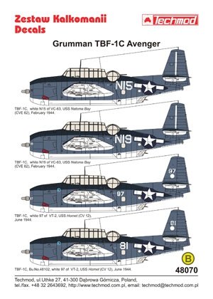 Techmod 48070 - Grumman TBF-1C Avenger 1/48 – immagine 2
