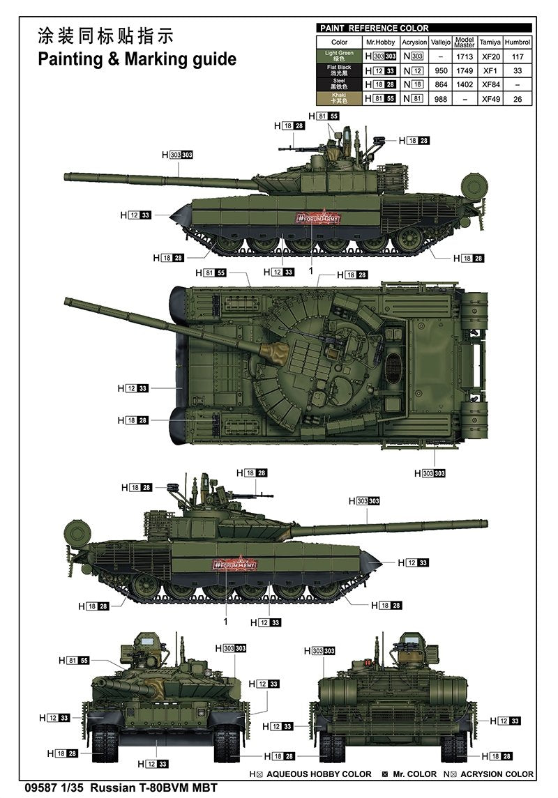 Trumpeter 09587 Russian T-80BVM MBT 1/35 – imagen 16