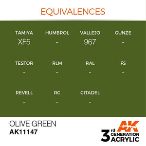 AK Interactive AK11147 OLIVE GREEN – STANDARD 17ml – immagine 3