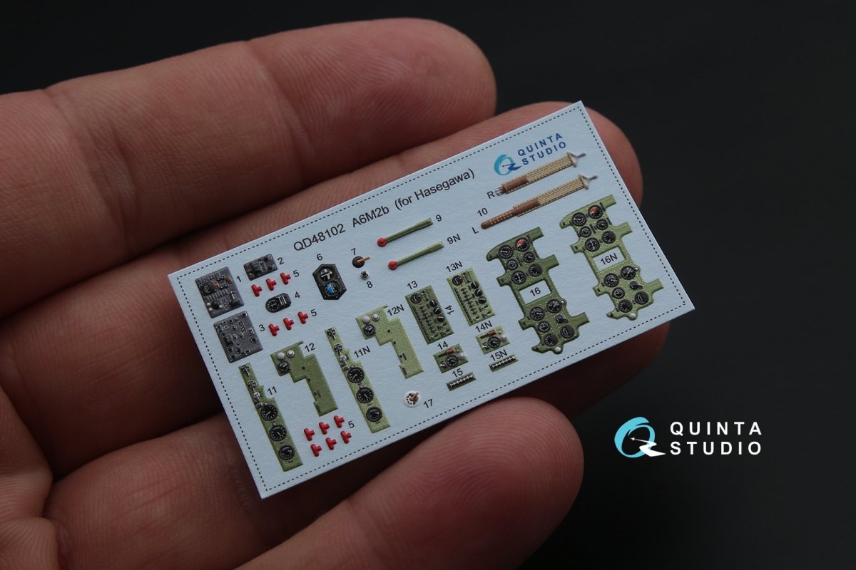 Quinta Studio QD48102 A6M2 3D-Printed &amp;amp; coloured Interior on decal paper (for Hasegawa kit) 1/48 – immagine 4