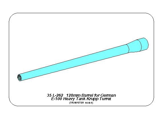 Canon Aber 35L-262 de 128 mm pour char allemand E-100 avec tourelle Krupp, échelle 1/35 – image 8
