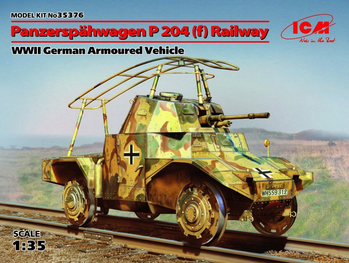 ICM 35376 Panzerspahwagen P 204 (f) Railway, WWII German Armoured Vehicle 1/35
