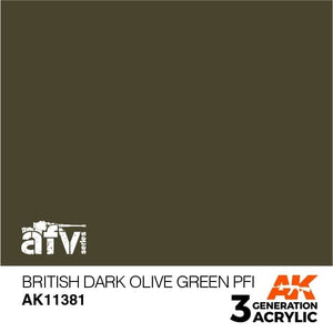 AK Interactive AK11381 PFI vert olive foncé britannique 17 ml