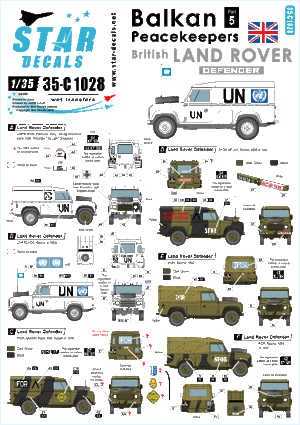 Star Decals 35-C1028 Casques bleus des Balkans n° 5. Land Rover britannique au 1/35