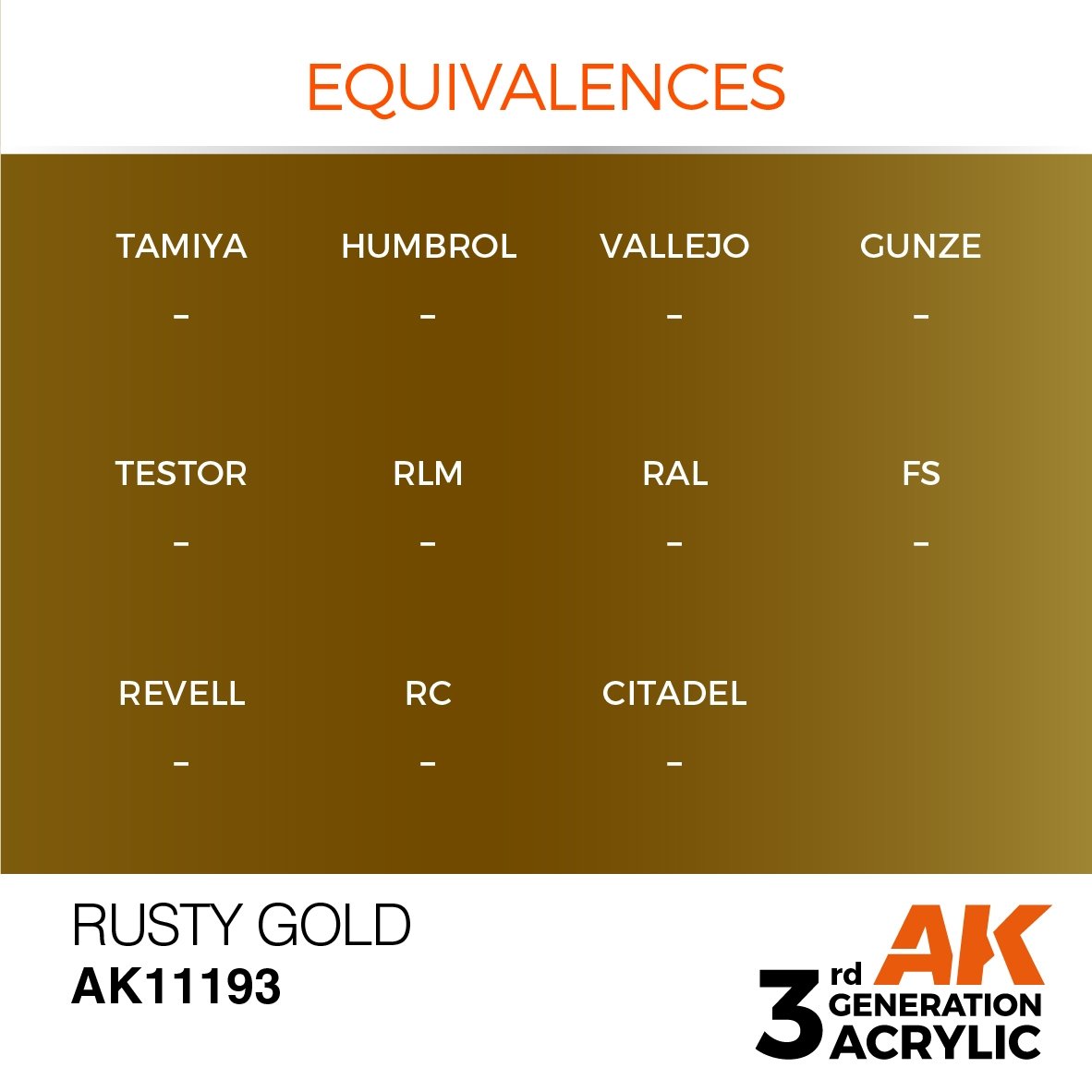 AK Interactive AK11193 RUSTY GOLD – MÉTALLIQUE 17 ml  – image 3