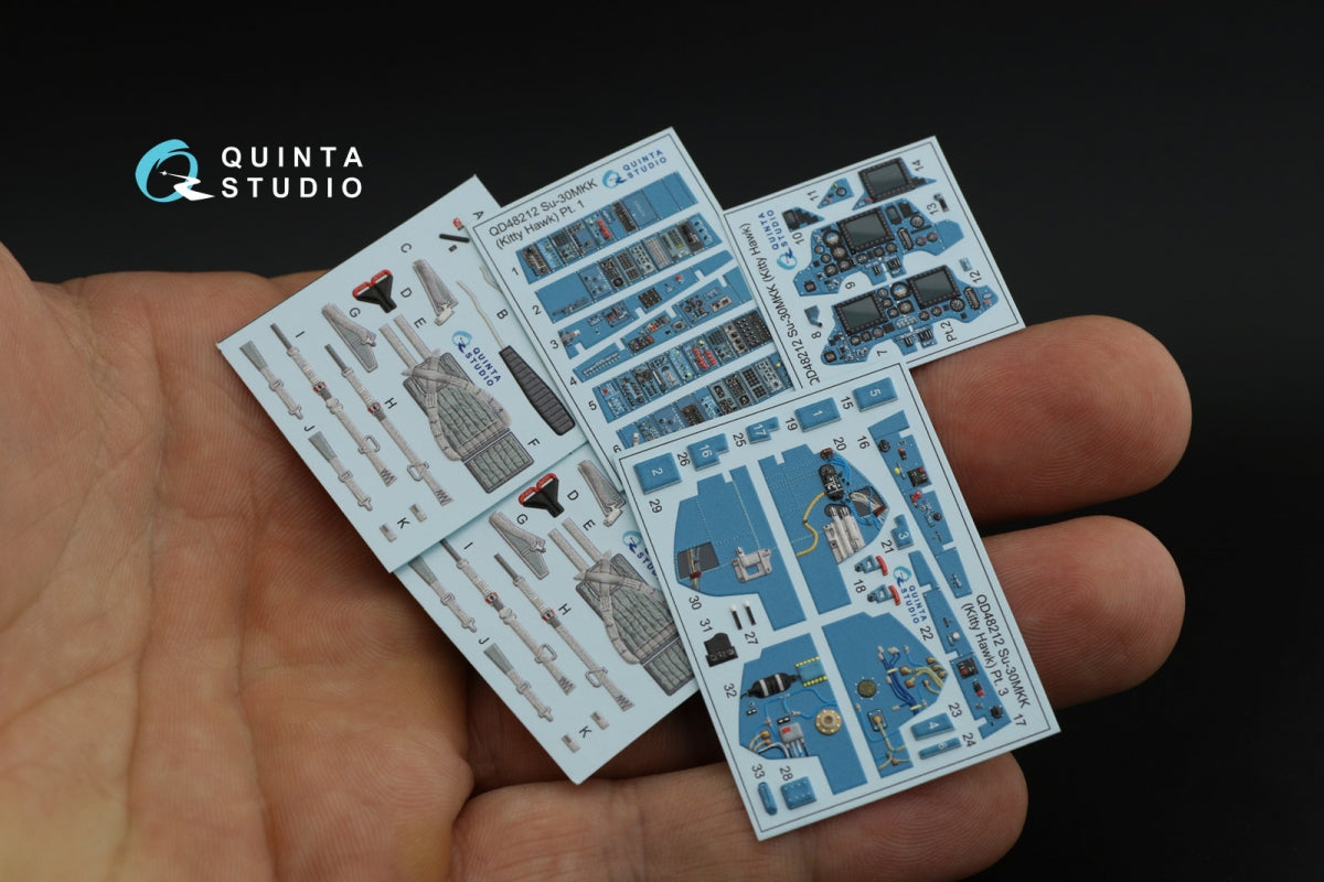 Quinta Studio QD48212 Su-30MKK 3D-Printed &amp;amp; coloured Interior on decal paper (KittyHawk) 1/48 – imagen 5