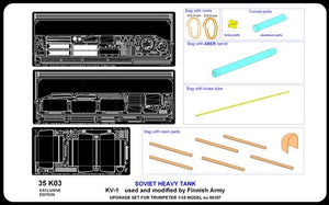 Aber 35K03 Soviet heavy tank KV-1 used and modified by finnish army 1/35 – immagine 6
