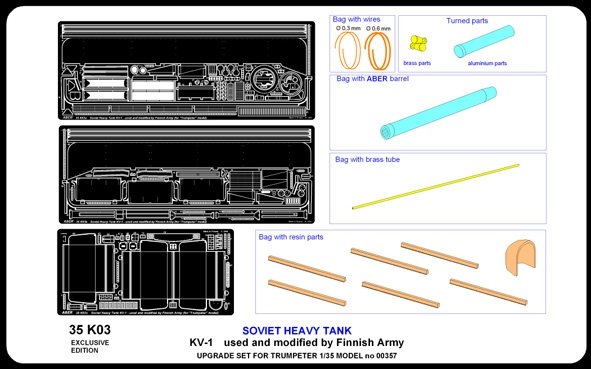 Aber 35K03 Soviet heavy tank KV-1 used and modified by finnish army 1/35 – immagine 6