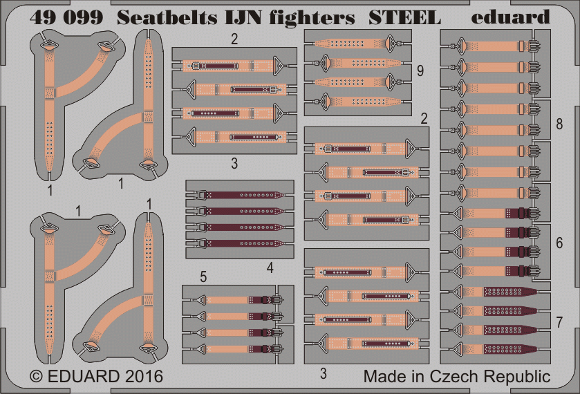 Eduard BIG49343 Seatbelts WWII Axis AF STEEL 1/48 – immagine 4