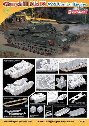 Dragon 7521 Churchill Mk.IV AVRE 1/72