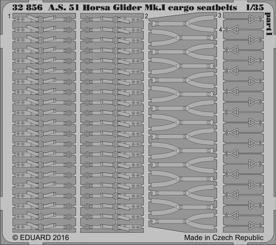 Eduard 32856 AS 51 Horsa Glider Mk. et ceintures de sécurité cargo 1/35 BRONCO
