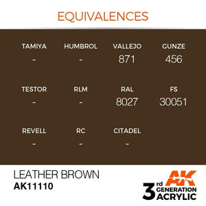 AK Interactive AK11110 LEATHER BROWN – STANDARD 17ml – zdjęcie 3