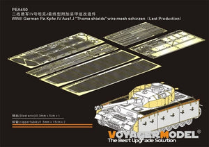 Voyager modèle PEA450 WWII allemand Pz.Kpfw.IV Ausf.J &amp;quot;Thoma Shields&amp;quot; treillis métallique schürzen (dernière production) (POUR Boder 35008) 1/35