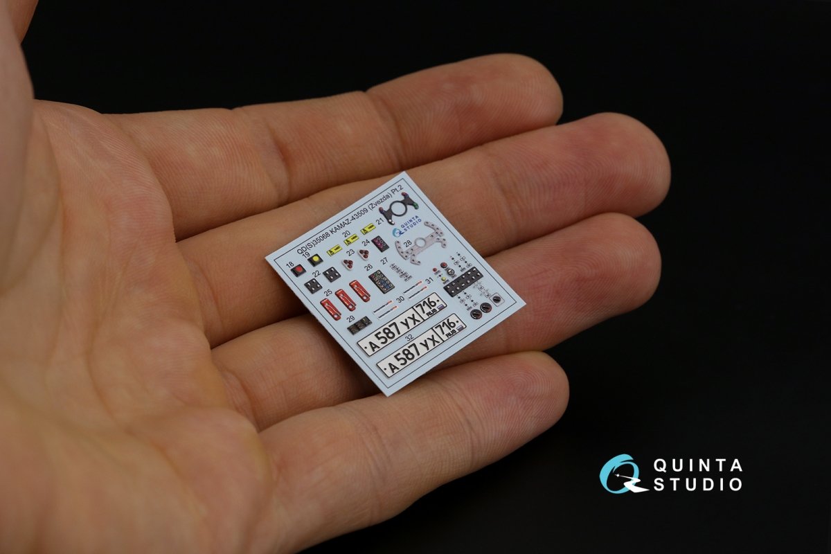 Quinta Studio QDS-35068 KAMAZ-43509 3D-Printed &amp;amp; coloured Interior on decal paper (Zvezda) (Small version) 1/35 – zdjęcie 10