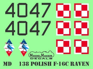 ModelMaker Decals MD48138 Polish F-16C RAVEN 100th Anniversary of Polish Air Force - masks set 1/48 – Bild 2