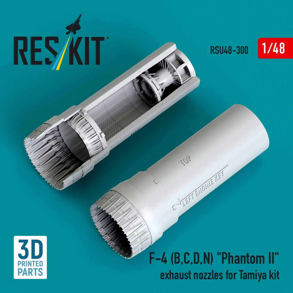 RESKIT RSU48-0300 F-4 (B, C, D, N) &amp;quot;Phantom II&amp;quot; exhaust nozzles for Tamiya kit (3D printed) 1/48
