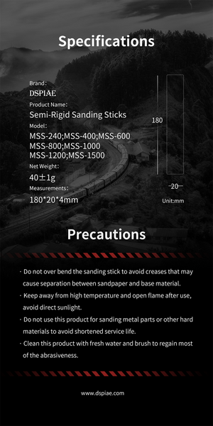 DSPIAE MSS-1500 Semi-Rigid Sanding Sticks #1500 x 3 PCS / pilnik elastyczny - ścierny – immagine 7
