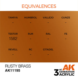 AK Interactive AK11195 RUSTY BRASS – METALLIC 17ml – immagine 3