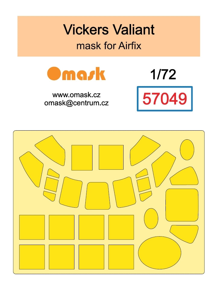 Omask 57049 Vickers Valiant mask (for Airfix) 1/72