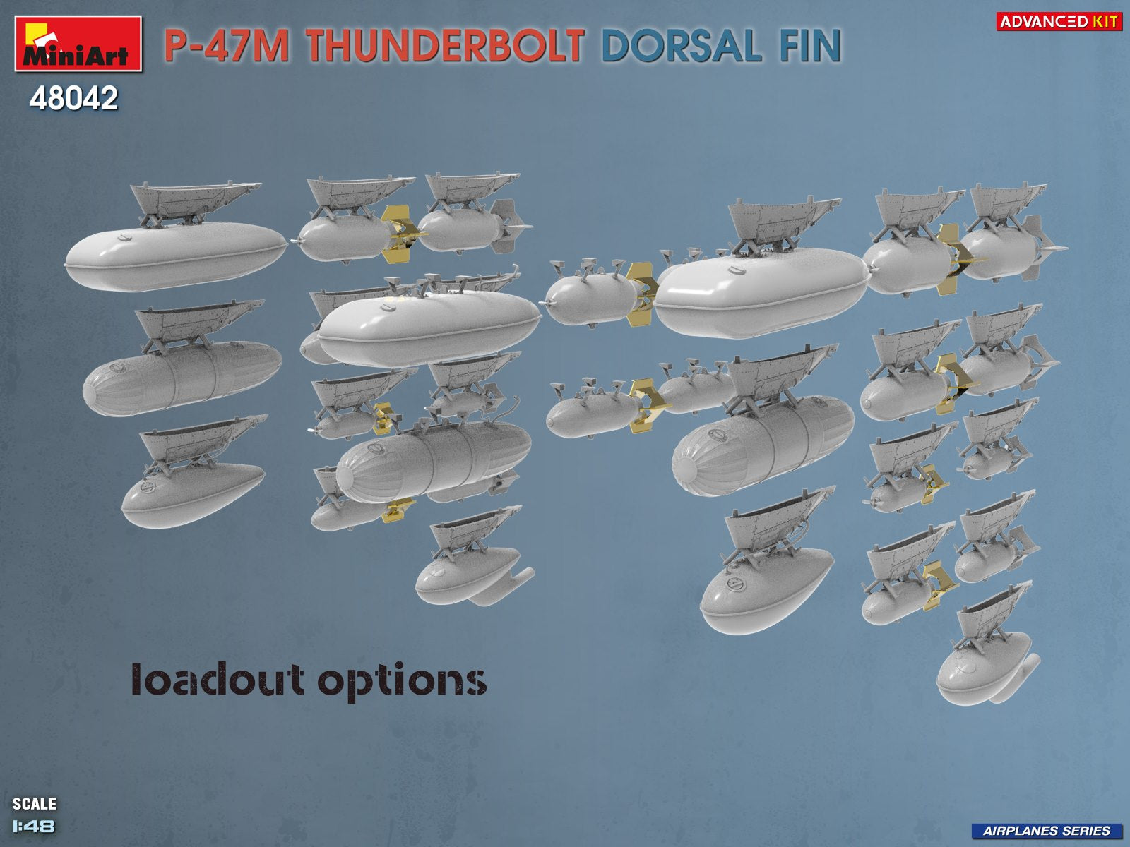 MiniArt 48042 P-47M Thunderbolt Dorsal Fin Advanced Kit 1/48 – immagine 7