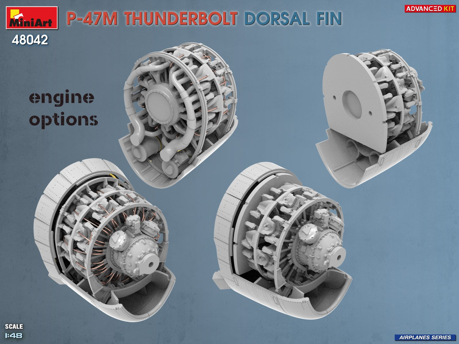 MiniArt 48042 P-47M Thunderbolt Dorsal Fin Advanced Kit 1/48 – immagine 9