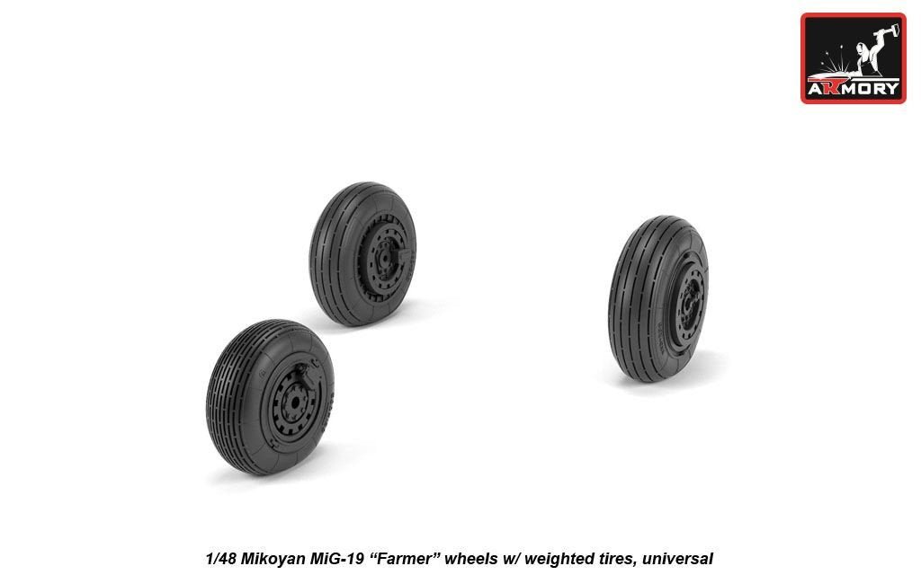 Armory Models AW48030 Mikoyan MiG-19 Farmer wheels w/ weighted tires 1/48 – immagine 3