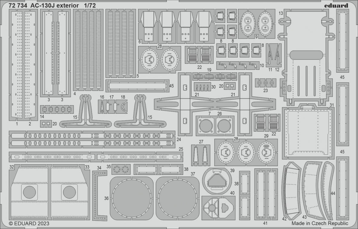 Eduard 72734 AC-130J extérieur ZVEZDA 1/72