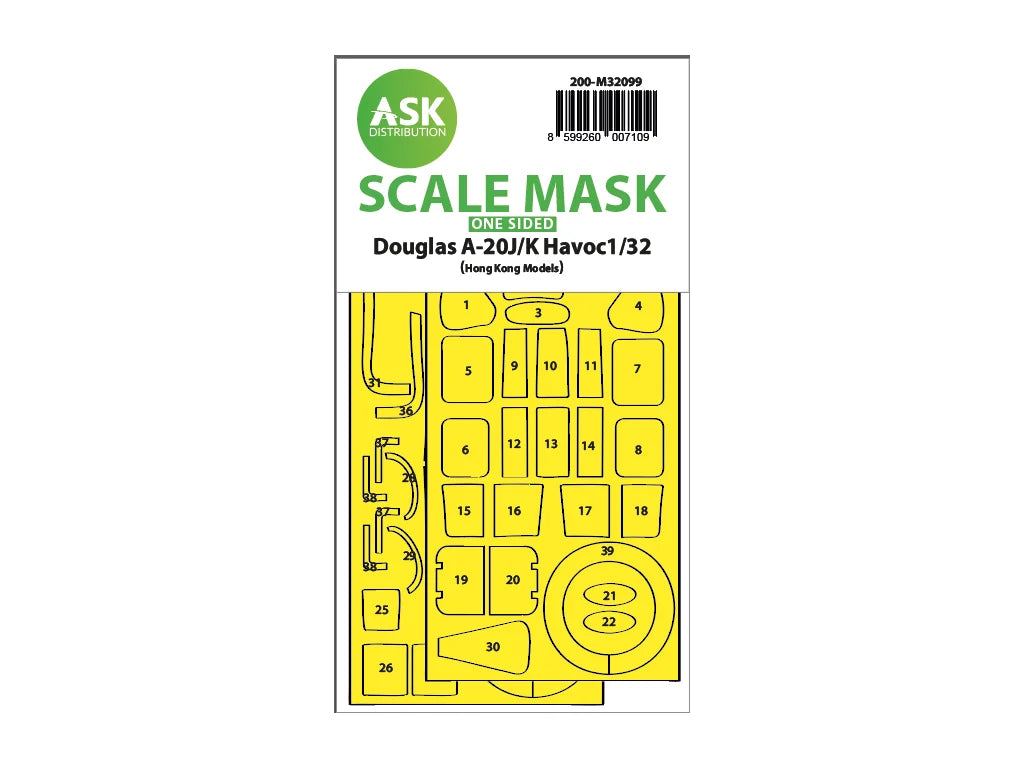 Art Scale Kit M32099 A-20J/K Havoc - One-Sided Express Mas for HK Models 1/32