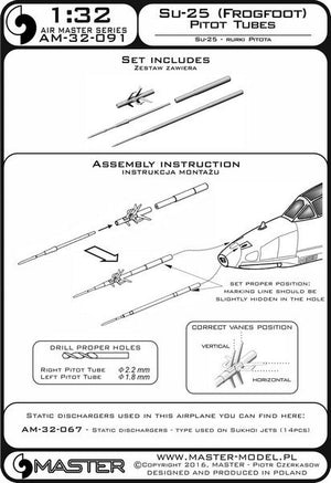 Master AM-32-091 Su-25 (Frogfoot) - Tubes pilotes 1/32 – image 4
