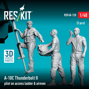 RESKIT RSF48-0120 A-10C Thunderbolt II pilot on access ladder &amp; airmen (3 pcs) (3D Printed) 1/48