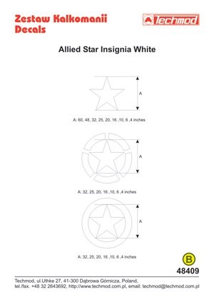 Techmod 48409 - Allied Star Insignia White 1/48 – imagen 2