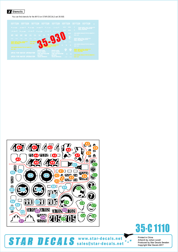 Star Decals 35-C1110 Cambodge n° 1. Véhicule blindé de transport de troupes M113 des années 1970, échelle 1/35 – image 2