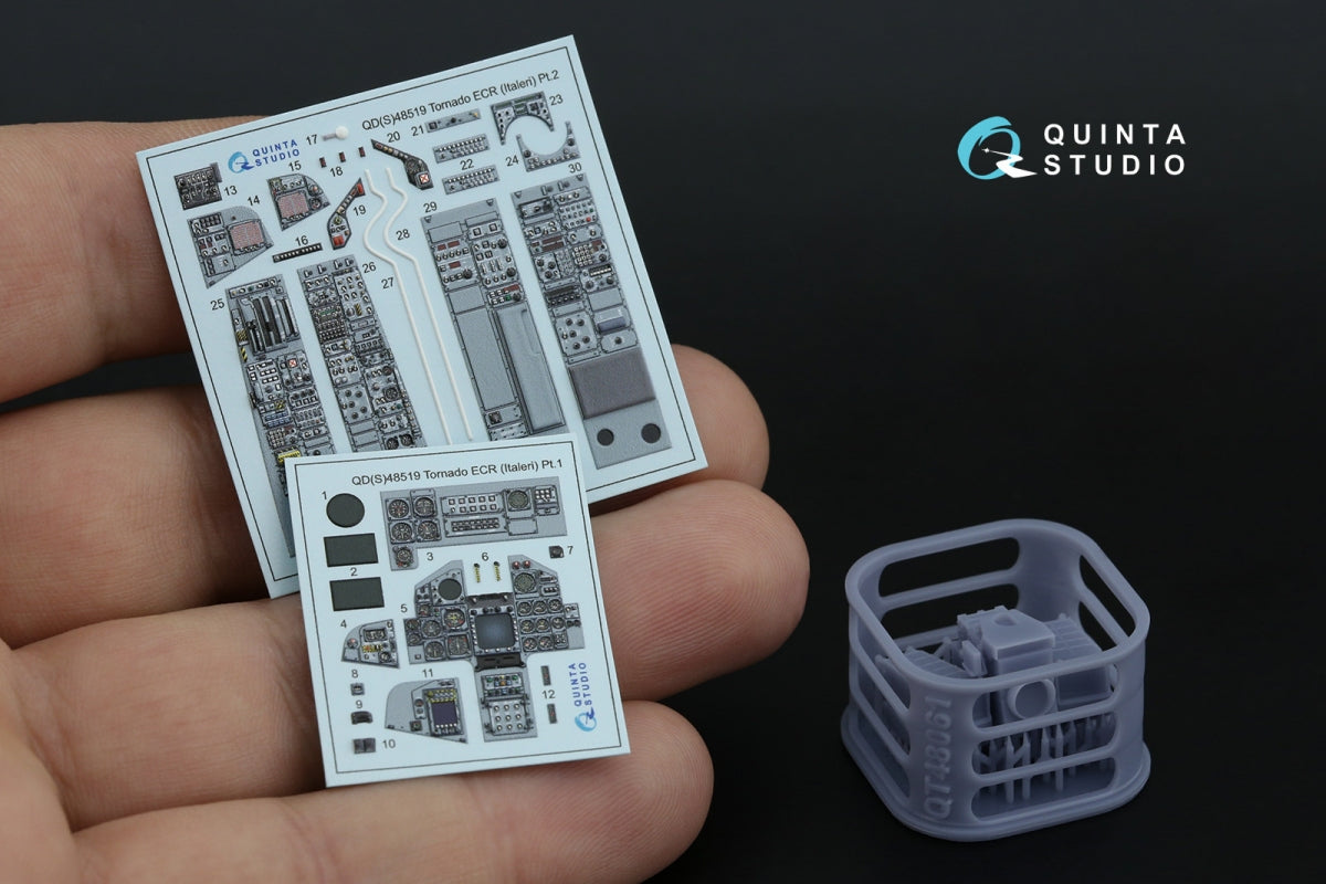 Quinta Studio QDS+48519 Tornado ECR 3D-Printed coloured Interior on decal paper (Italeri) (small version) (with 3D-printed resin parts) 1/48 – zdjęcie 2