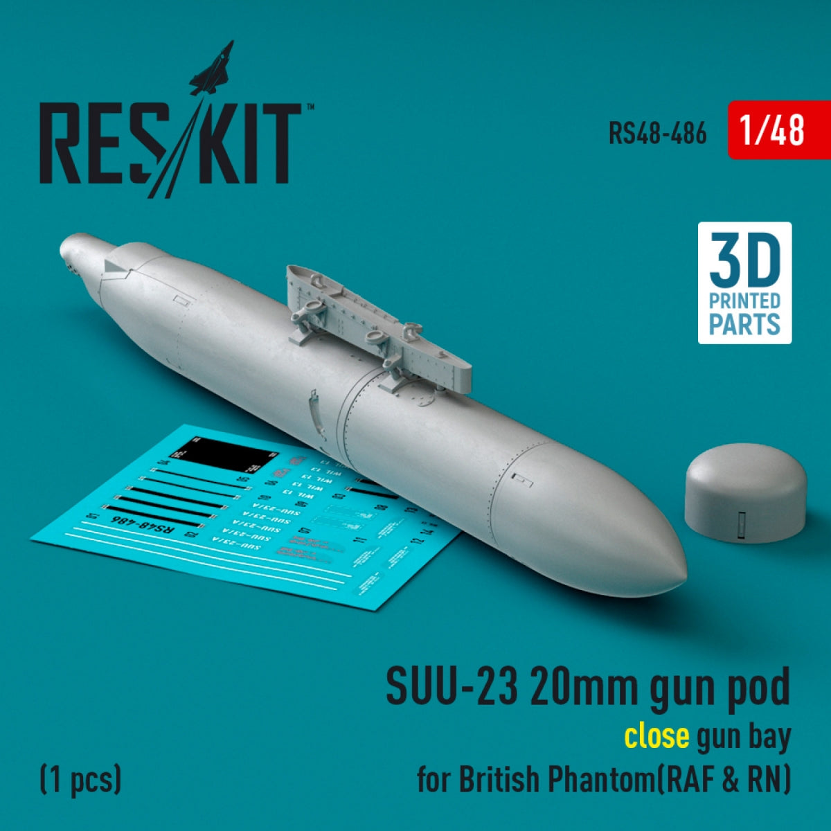 RESKIT RS48-0485 Mark 4 20mm gun pod (1 pcs) (3D Printed) 1/48 – Bild 2