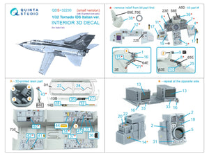 Quinta Studio QDS+32230 Tornado IDS Italian 3D-Printed &amp;amp; coloured Interior on decal paper (Italeri) (Small version) (with 3D-printed resin parts) 1/32 – imagen 3