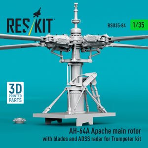 RESKIT RSU35-0084 AH-64A Apache main rotor with blades and ADSS radar for Trumpeter kit (3D Printed) 1/35