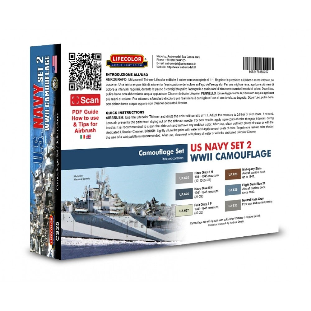Lifecolor CS25 Acrylic paint set US navy Set 2 6x22ml – immagine 2