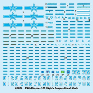 Trumpeter 05821 Chinese J-20 Mighty Dragon-Beast Mode 1/48 – immagine 3