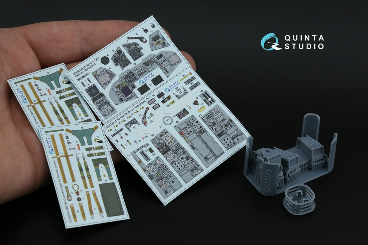 Quinta Studio QD+32231 Tornado ECR German 3D-Printed &amp;amp; coloured Interior on decal paper (Italeri) (with 3D-printed resin parts) 1/32 – Bild 2