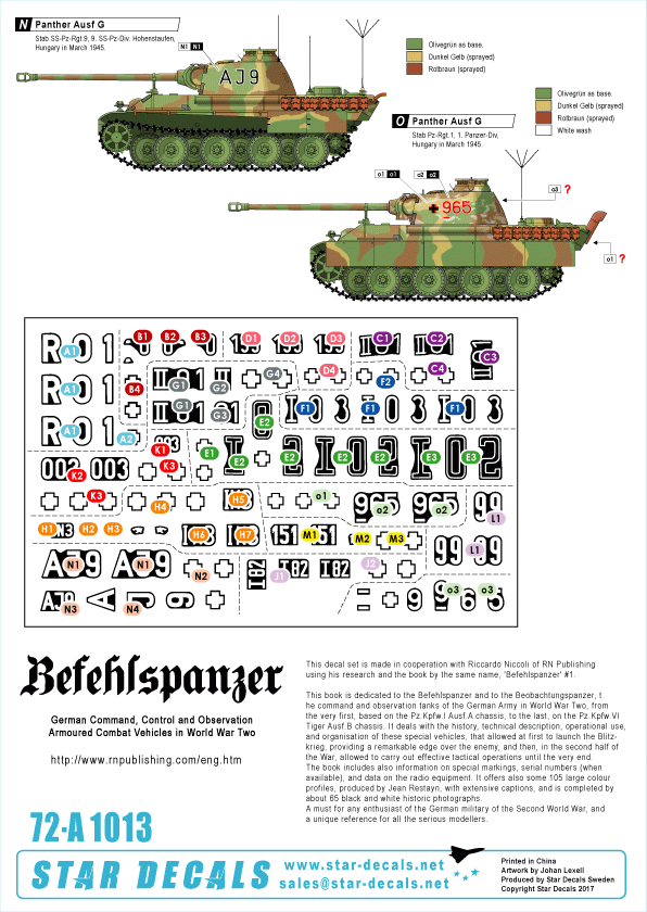Star Decals 72-A1013 Befehlspanzer # 4. German Command 1/72 – zdjęcie 3
