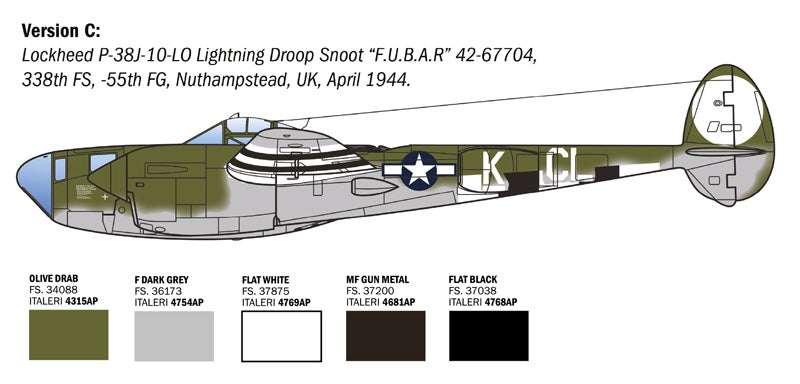 Italeri 2834 P-38 J Lightning 1/48