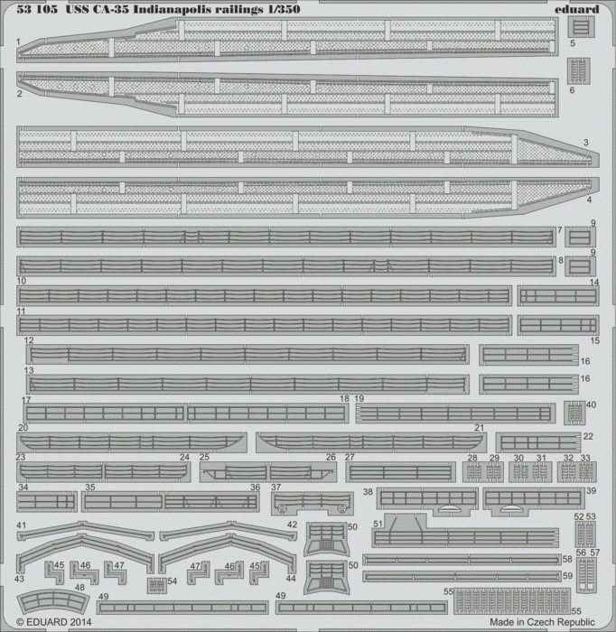 Eduard 53105 Rambardes de l'USS CA-35 Indianapolis ACADEMY 1/350